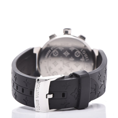 Louis Vuitton Stainless Steel Rubber 39mm Tambour Lovely Cup Quartz Watch Black 4 of 5