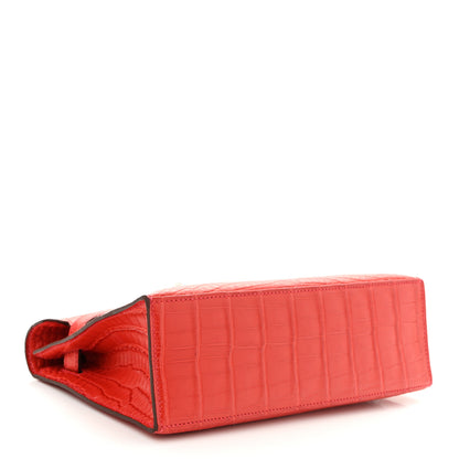 Hermes Matte Alligator Kelly Pochette Bougainvillea 4 of 11