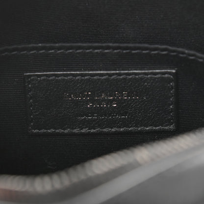 Saint Laurent Calfskin Matelasse Chevron Round Vinyle Camera Bag Black 6 of 9