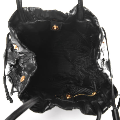 Prada Nappa Antique Shoulder Bag Black 5 of 9