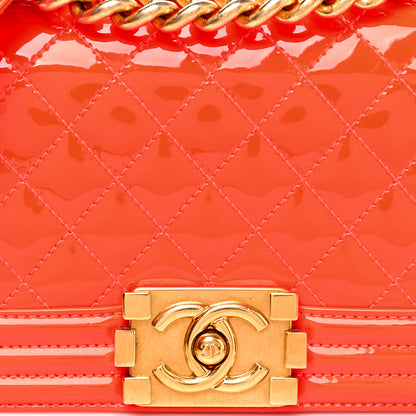 Chanel Patent Calfskin Quilted Small Boy Flap Orange 8 of 12