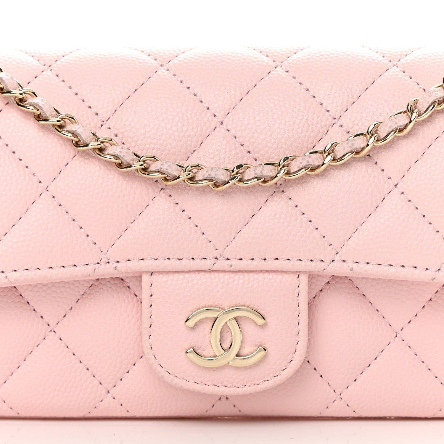 Chanel Caviar Quilted Glasses Case With Chain Light Pink 9 of 14