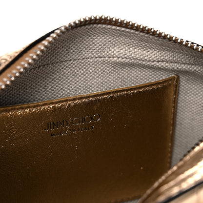 Jimmy Choo Calfskin Crocodile Embossed Mini Hale Crossbody Gold 8 of 9