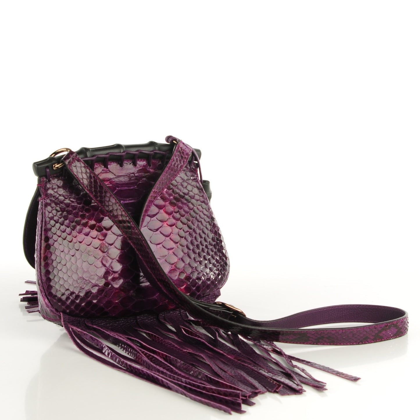 Python Small Nouveau Fringe Shoulder Bag Purple
