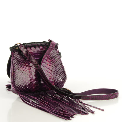 Gucci Python Small Nouveau Fringe Shoulder Bag Purple 3 of 6