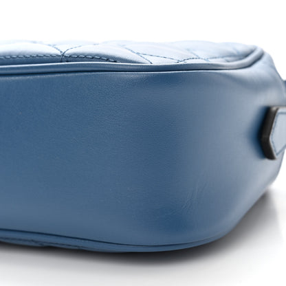 Gucci Calfskin Matelasse Aria Small GG Marmont Chain Shoulder Bag Clear Blue 10 of 12