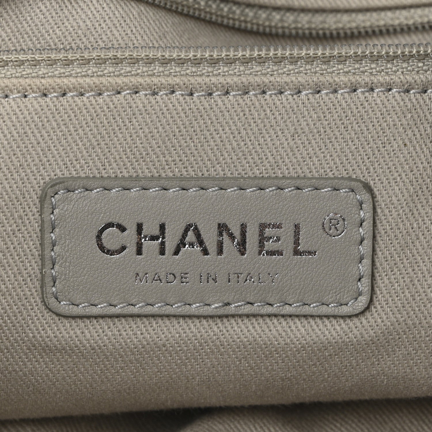 Chanel Striped Canvas Large Deauville Backpack Gray Black 6 of 10
