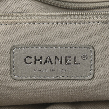Chanel Striped Canvas Large Deauville Backpack Gray Black 6 of 10