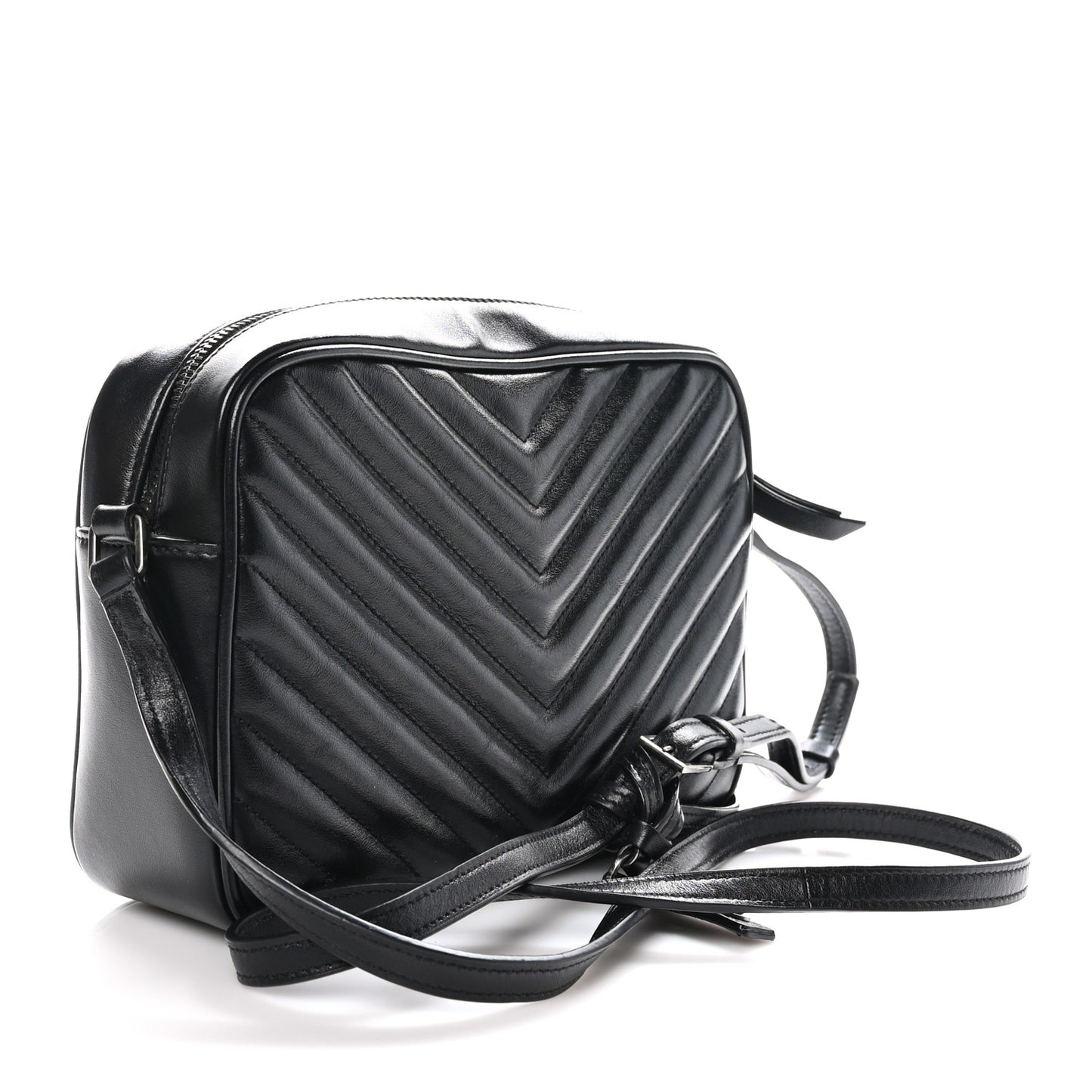 Calfskin Matelasse Monogram Lou Camera Bag Black