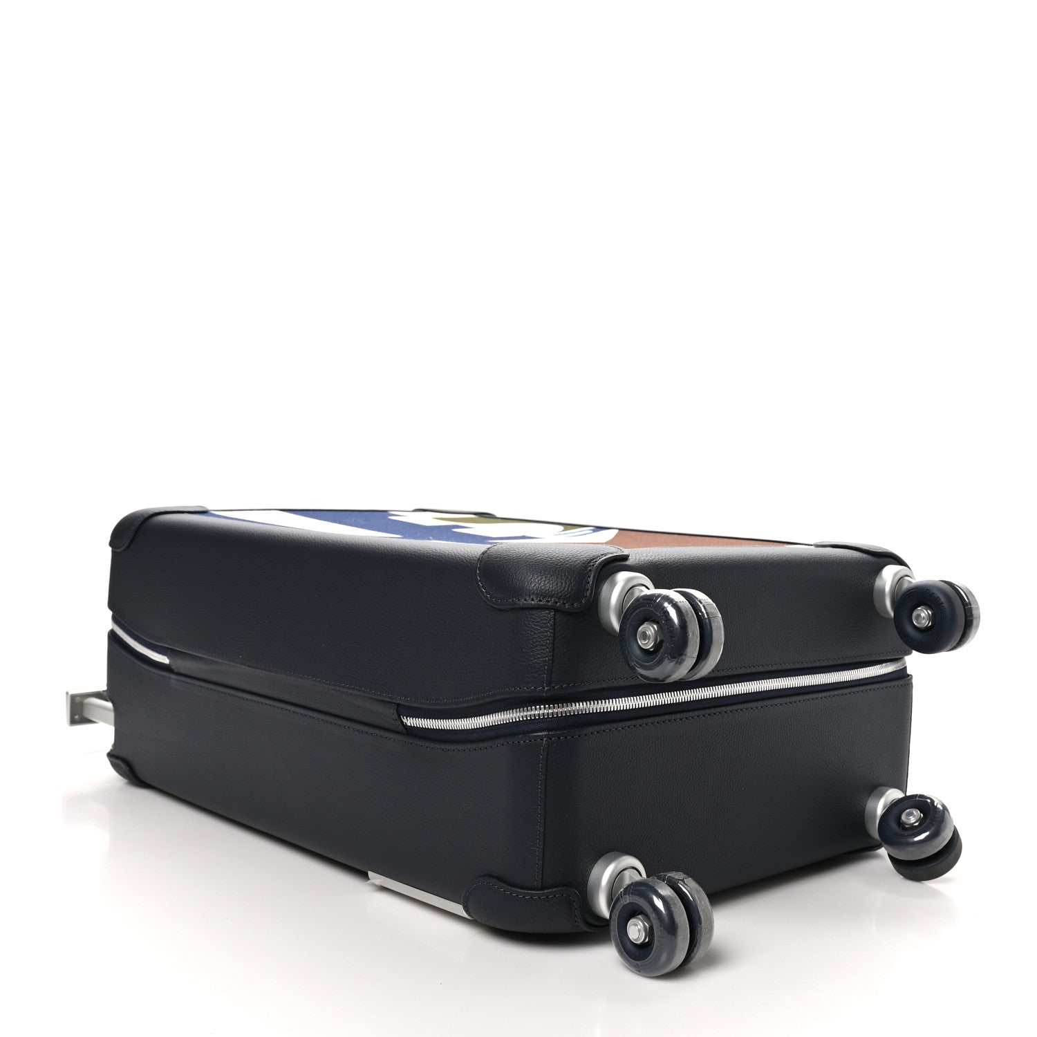 Hermes H Plume Canvas Taurillon Cabine R.M.S. Trolley Case Luggage Indigo Ecru Bleu Nuit 4 of 15