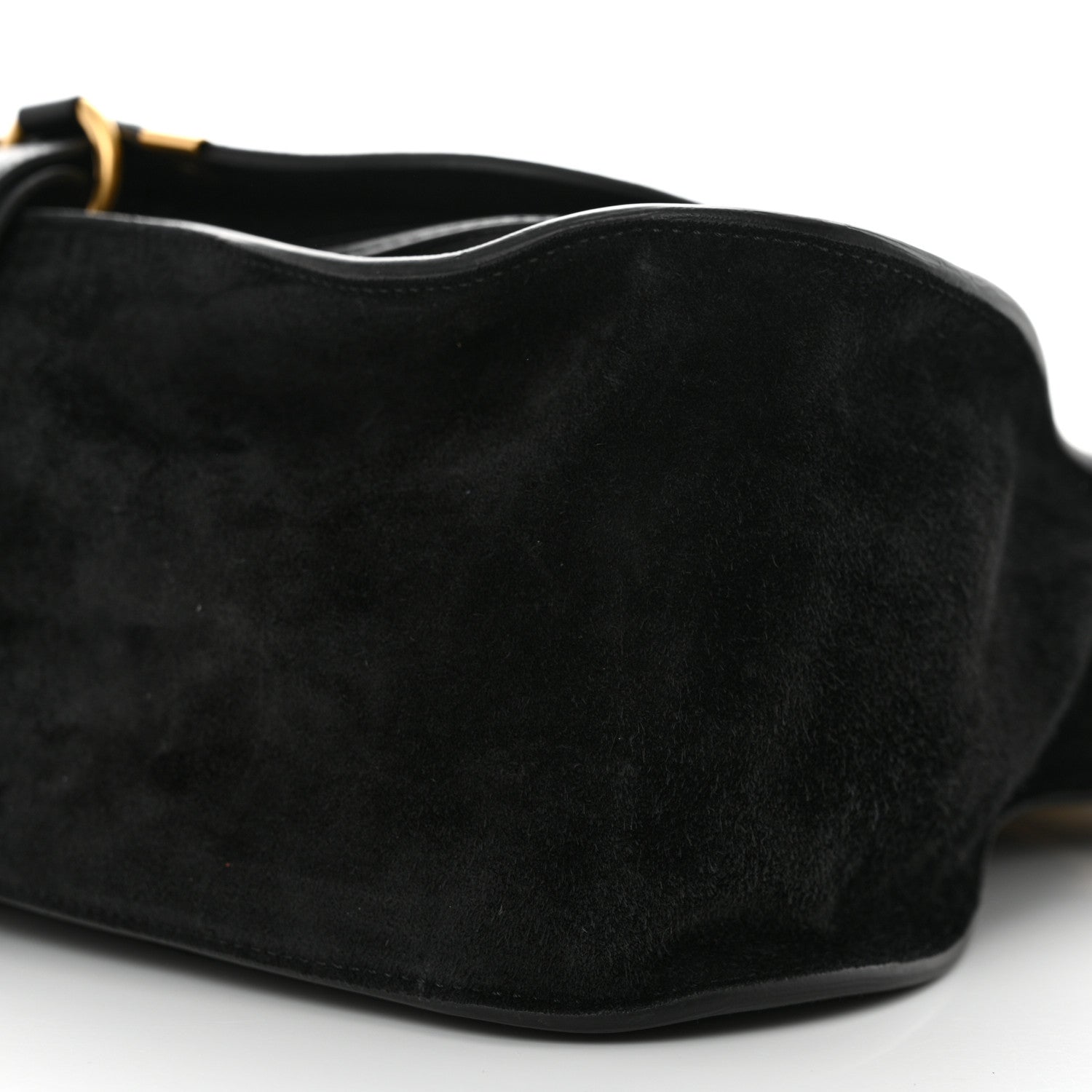 Chloe Suede Calfskin Braided Medium Marcie Double Carry Black 10 of 11