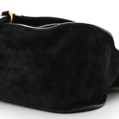 Chloe Suede Calfskin Braided Medium Marcie Double Carry Black 10 of 11