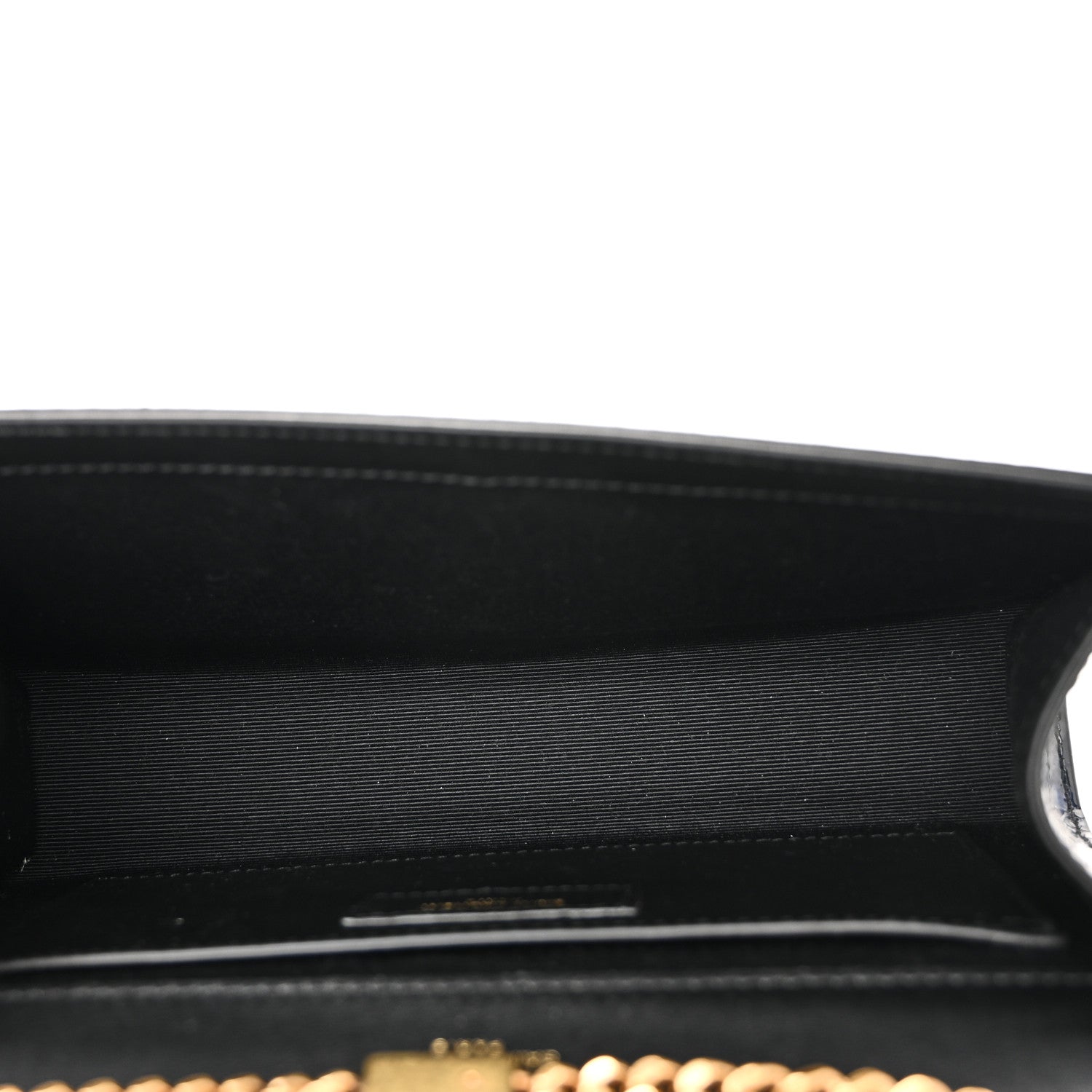 Saint Laurent Calfskin Crocodile Embossed Medium Classic Monogram Kate Tassel Satchel Black Blue 5 of 11