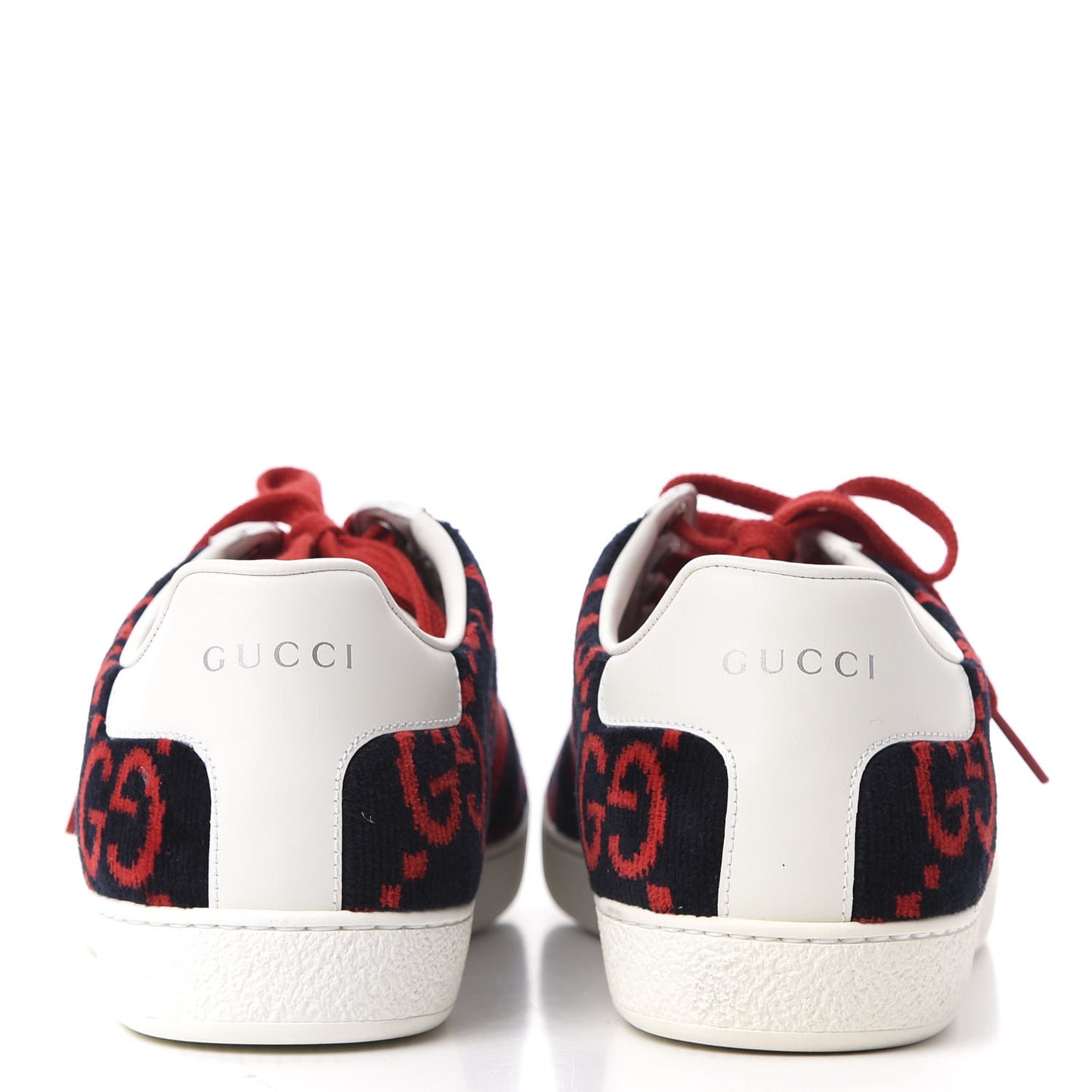Terry Cloth GG Monogram Web Womens Ace Sneakers 40 Blue Red