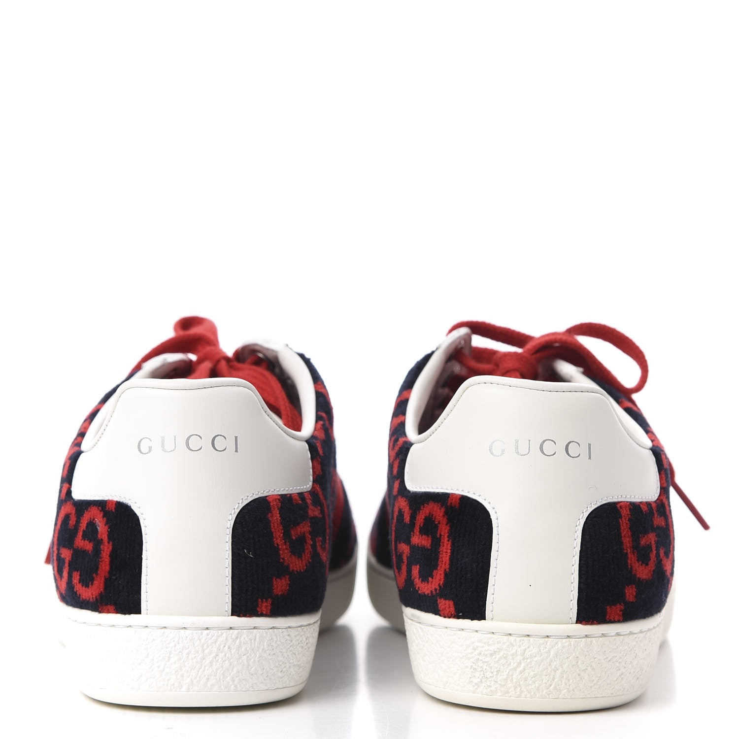 Gucci Terry Cloth GG Monogram Web Womens Ace Sneakers 40 Blue Red 7 of 12