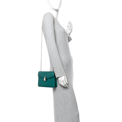 Bulgari Calfskin Small Serpenti Forever Snake Strap Crossbody Bag Emerald Green 2 of 9