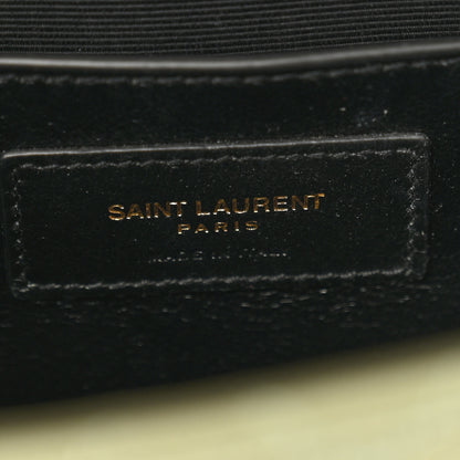 Saint Laurent Grain De Poudre Textured Mixed Matelasse Triquilt Medium Monogram Satchel Light Sage 6 of 11