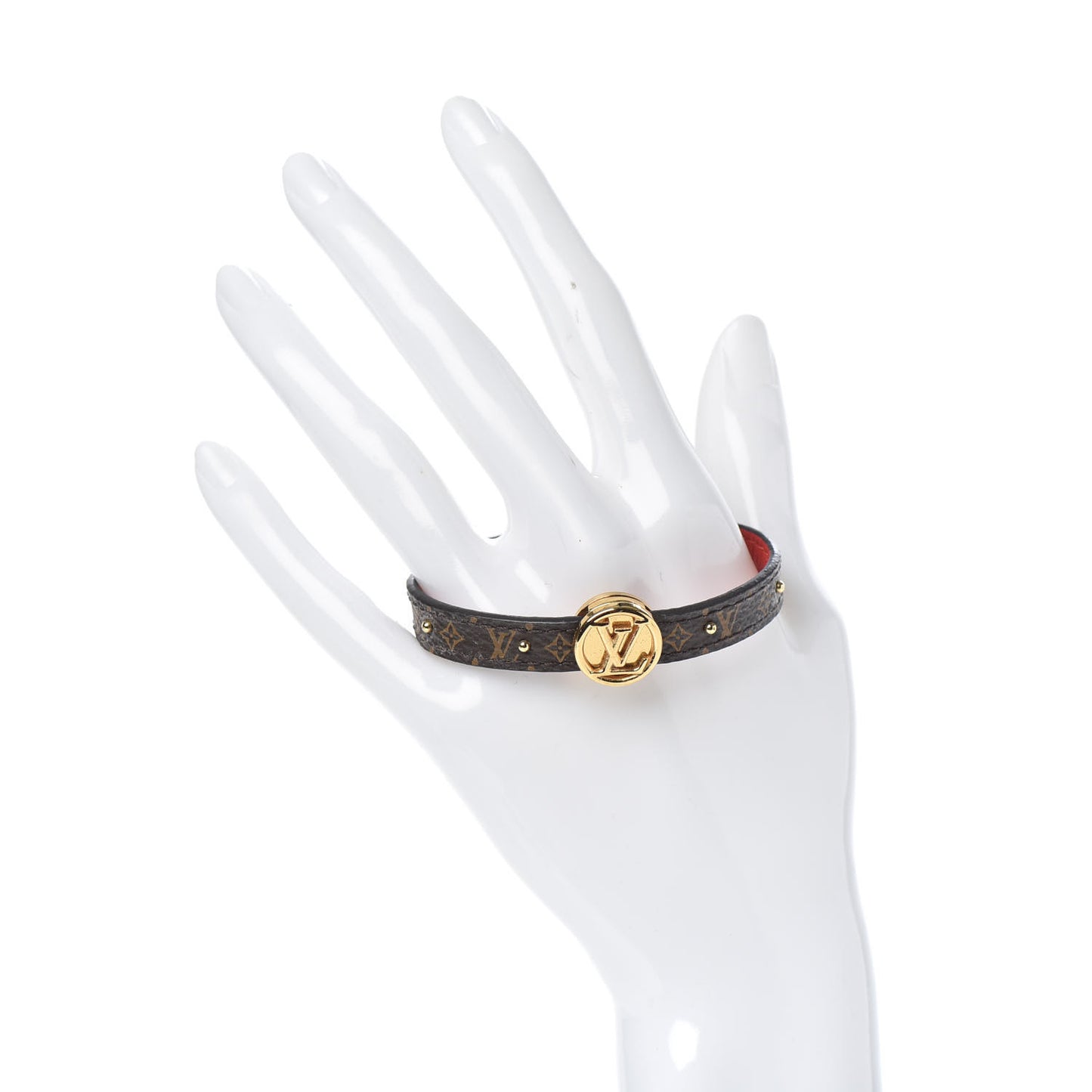 Monogram LV Circle Reversible Bracelet 17 Rouge