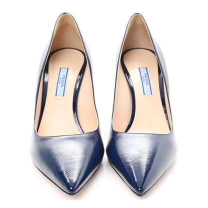 Prada Saffiano Vernice Pumps 38 Royal 3 of 9