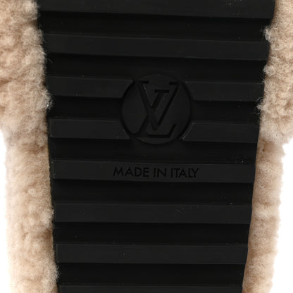Louis Vuitton Shearling Bom Dia Flate Mules 38.5 Beige 6 of 10