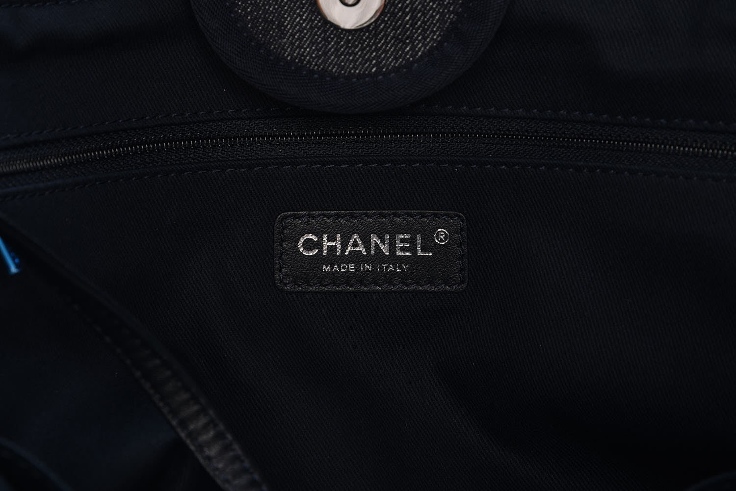 Chanel Canvas Large Deauville Tote Dark Blue 7 of 8