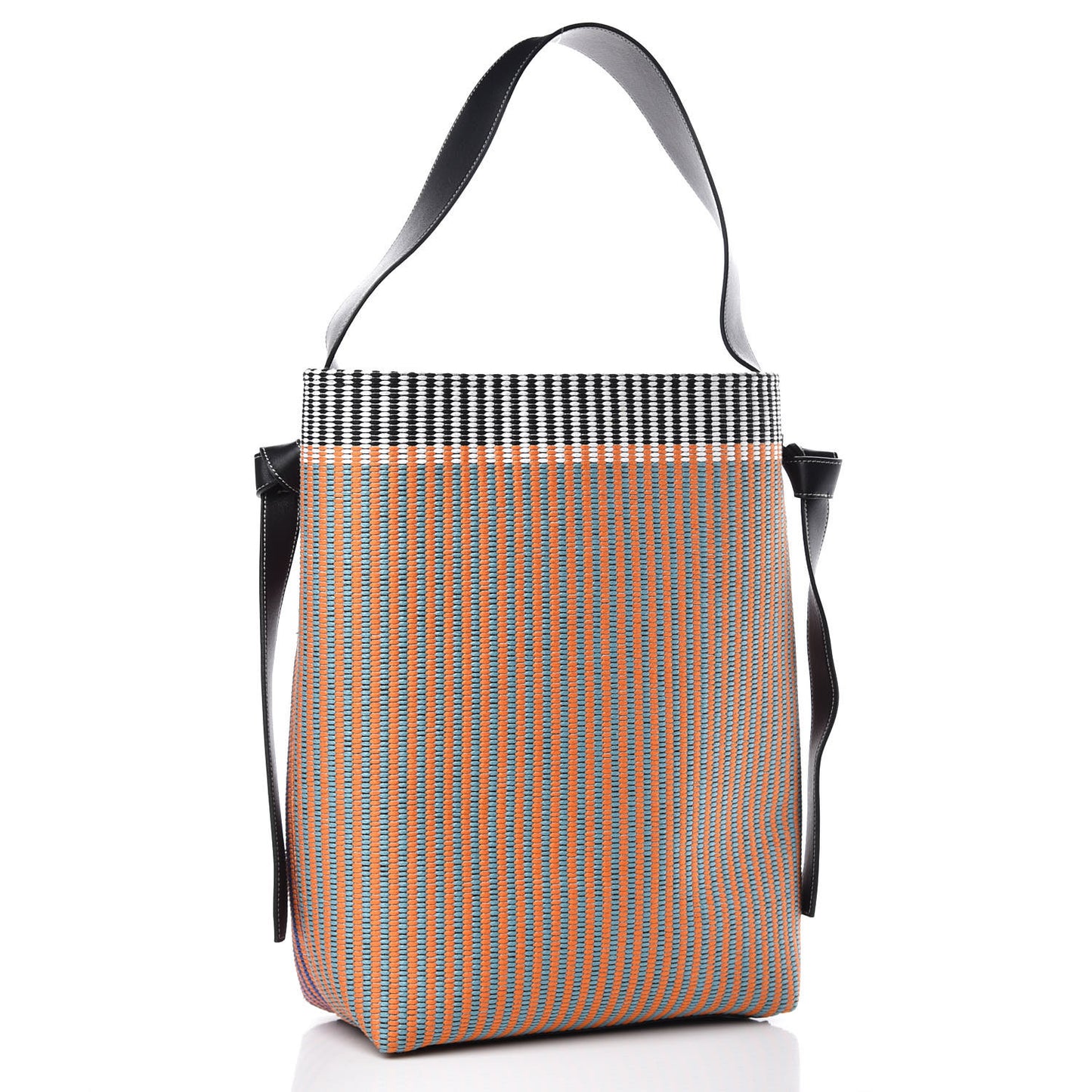 Woven Canvas Small Twisted Cabas Multicolor