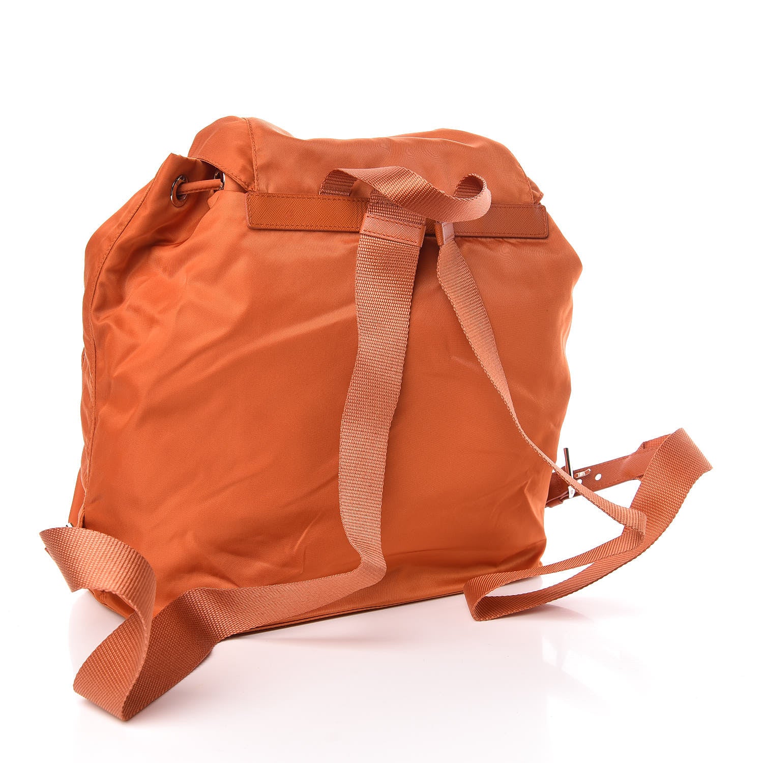 Prada Tessuto Nylon Saffiano Vela Backpack Papaya 3 of 10