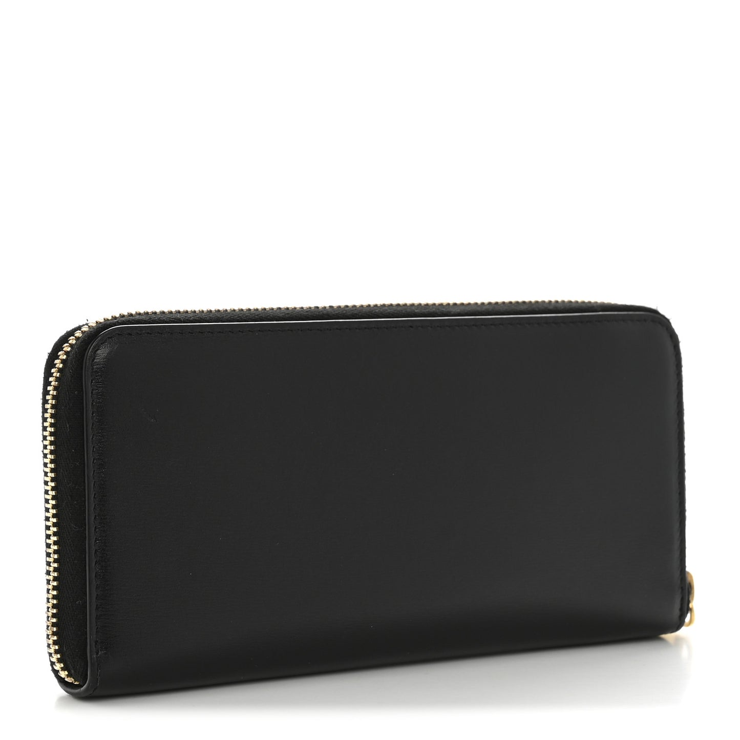 Calfskin Zip Around Wallet Black