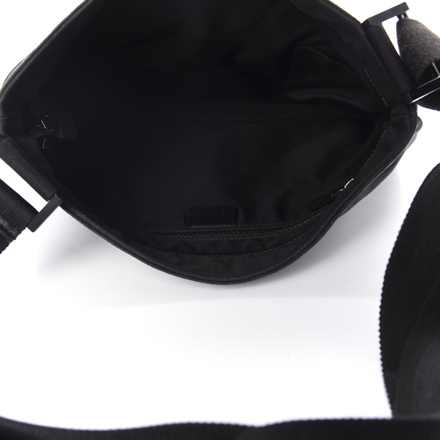 Nylon Web Interlocking G Messenger Bag Black