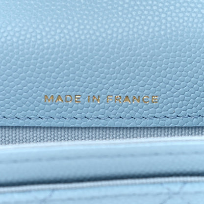 Chanel Caviar Quilted Flap Card Holder Wallet Light Blue 7 of 9