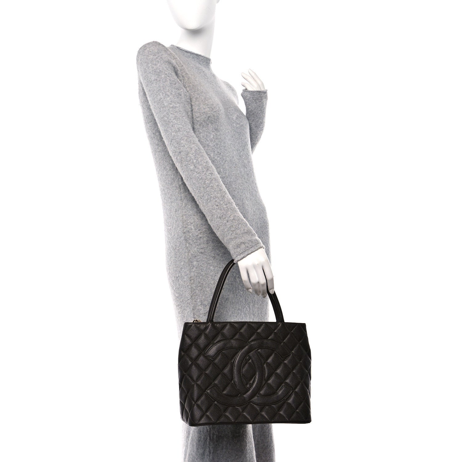 Chanel Caviar Quilted Medallion Tote Dark Brown 2 of 10