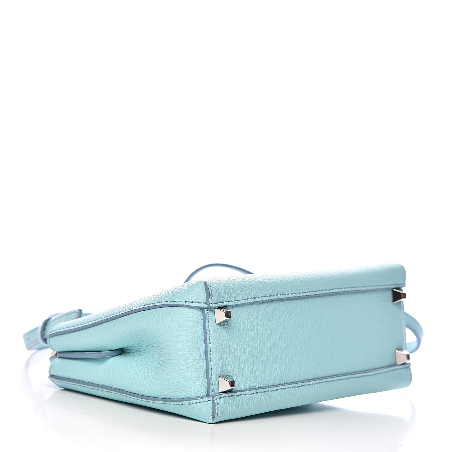 MCM Grained Calfskin Mini Tote Light Blue 4 of 9