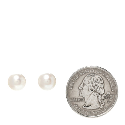 Tiffany Sterling Silver Freshwater Pearl 8-9mm Ziegfeld Earrings 2 of 5