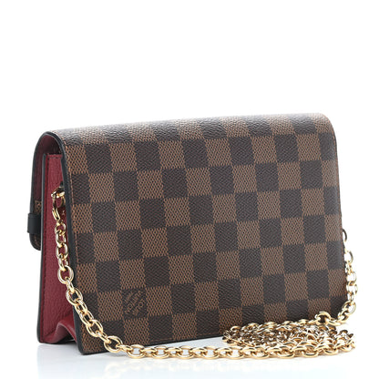 Louis Vuitton Damier Ebene Vavin Chain Wallet Red 3 of 11