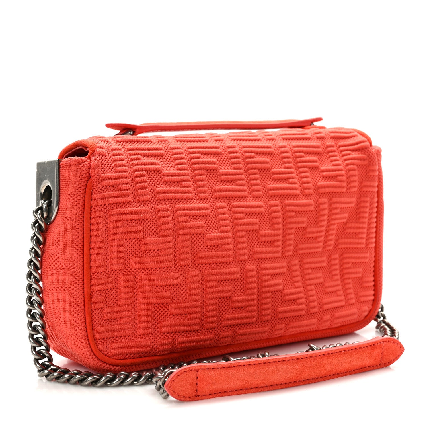 Fendi Technical Fabric FF Midi Chain Baguette Tulipano 3 of 13