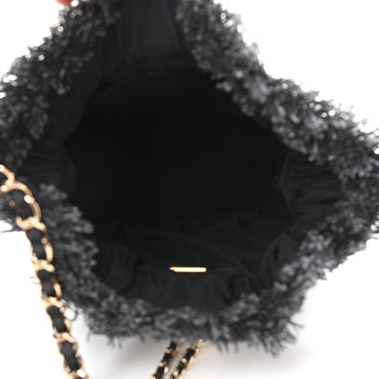 Chanel Denim Quilted Mood Small Bucket With Chain Black Multicolor 5 of 10