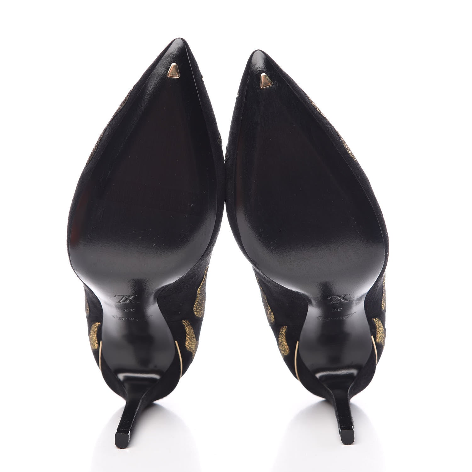 Louis Vuitton Suede Hypnotic Pump 38 Black Gold 5 of 8