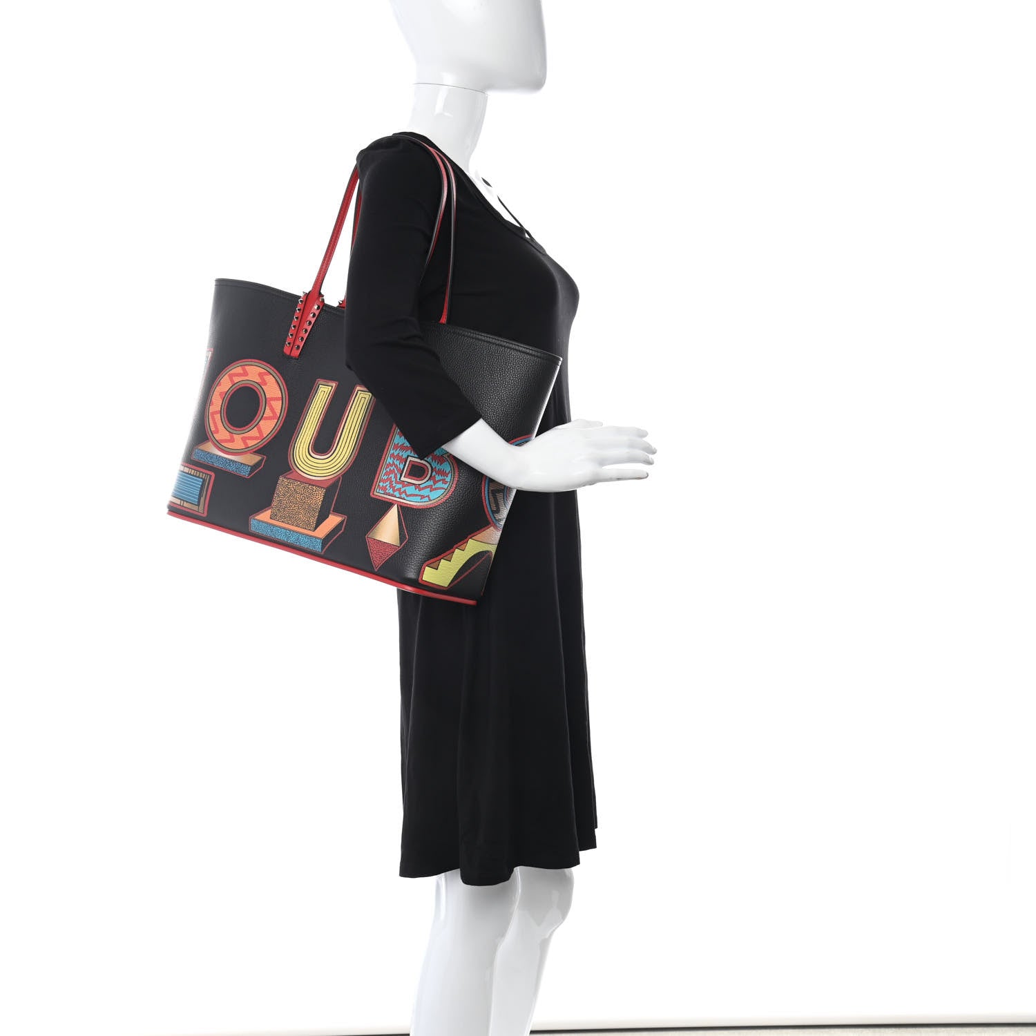 Christian Louboutin Grained Calfskin Alphabet Cabata Tote Loubi Multicolor 2 of 12