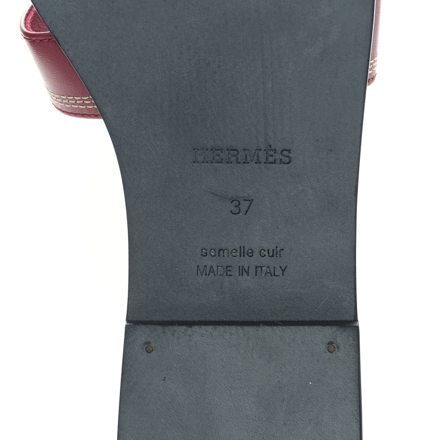 Calfskin Embroidered Oran Sandals 37 Rouge Feu