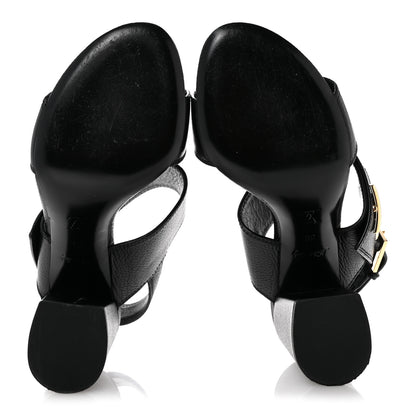 Louis Vuitton Grained Calfskin Horizon Sandals 36 Black 6 of 12
