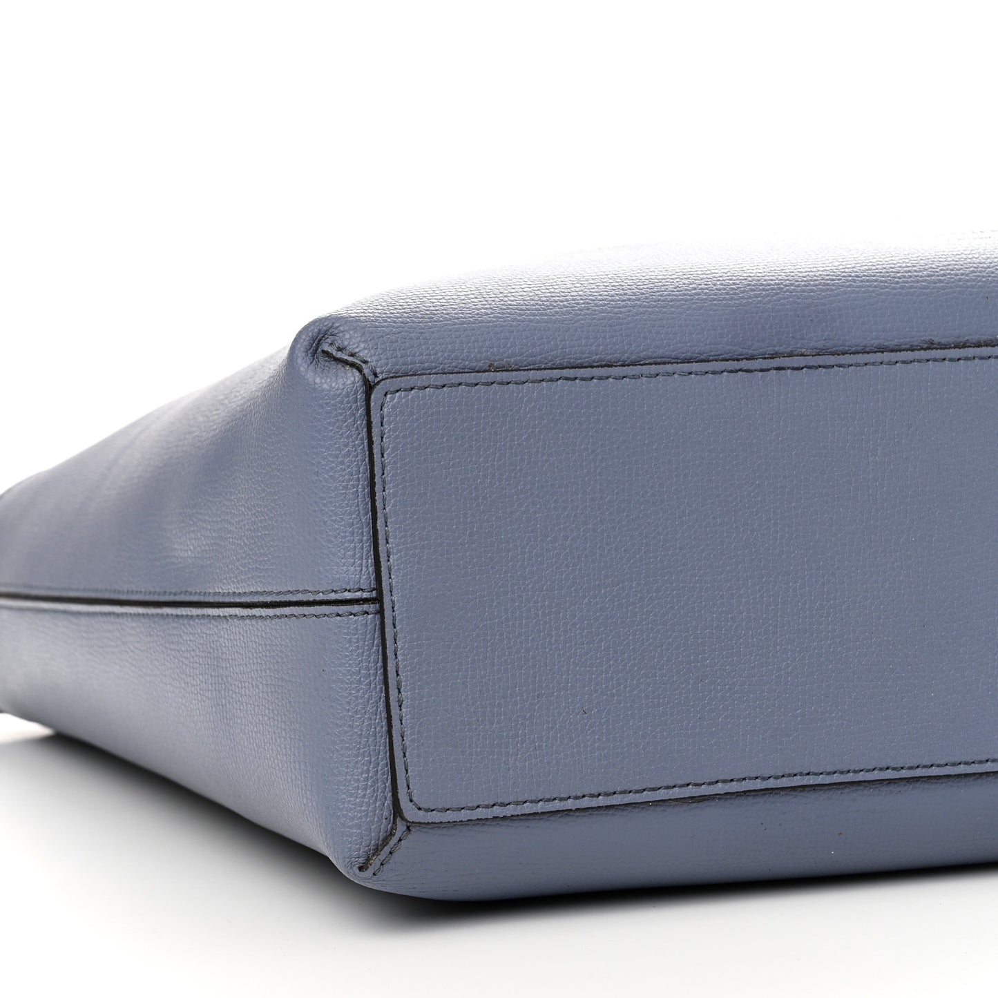 Calfskin Haymarket Check Small Reversible Tote Slate Blue