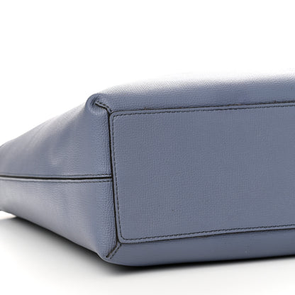 Burberry Calfskin Haymarket Check Small Reversible Tote Slate Blue 19 of 20