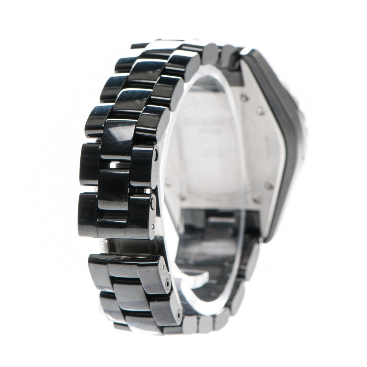 Chanel Stainless Steel Ceramic Diamond 33mm J12 Quartz Watch Black 3 of 5
