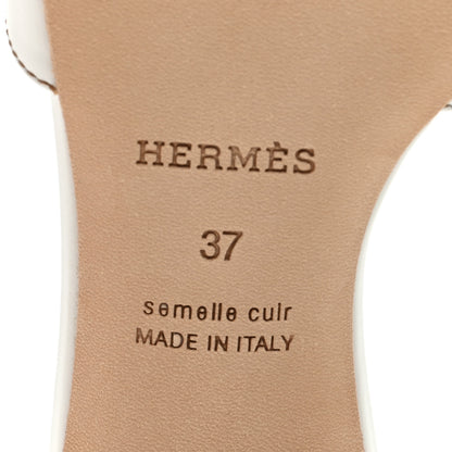 Hermes Calfskin Oasis Sandals 37 White 6 of 9