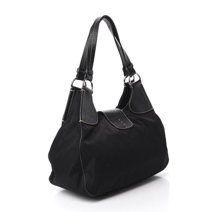 Prada Tessuto Nylon Vitello Daino Hobo Black 3 of 15