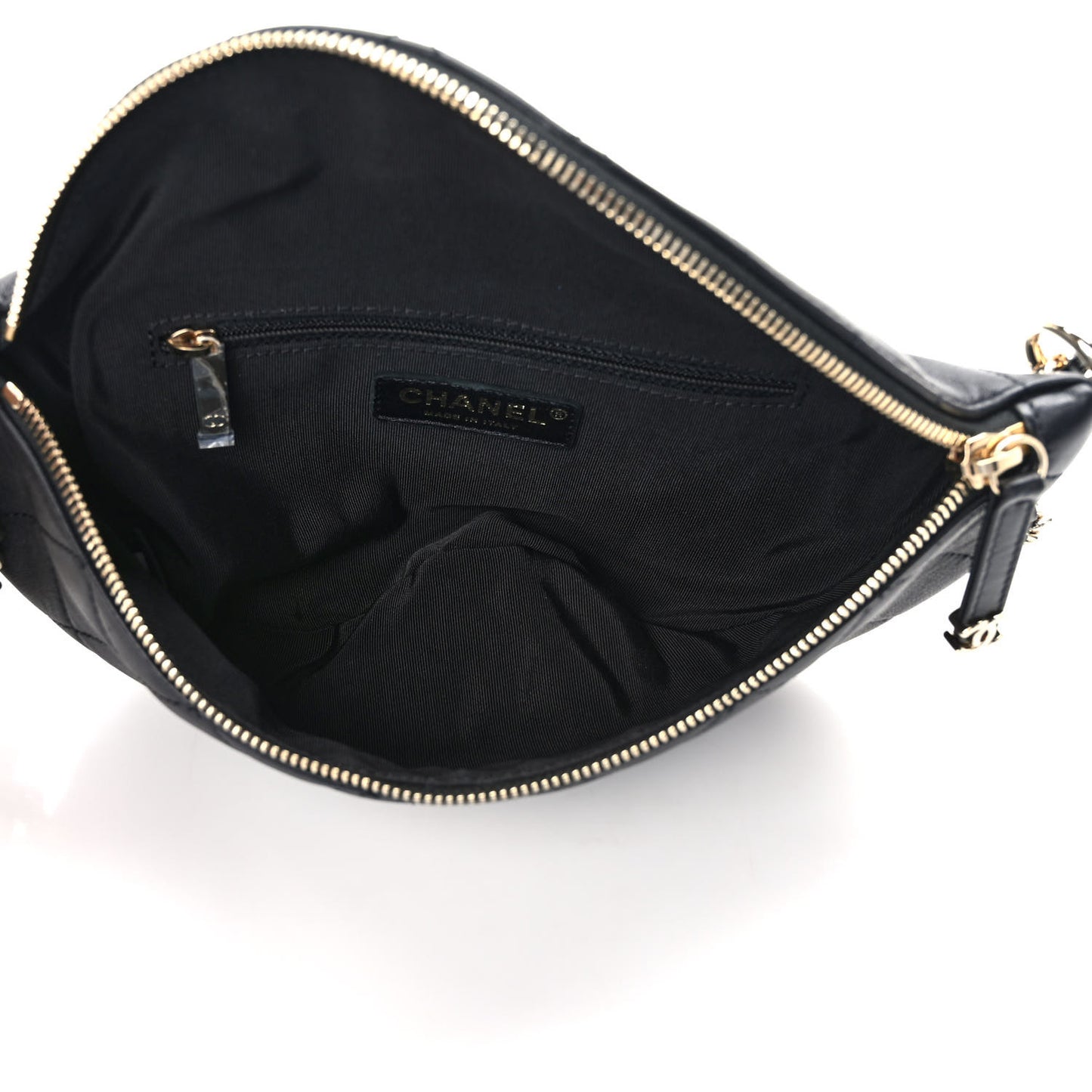 Lambskin Quilted Studded Waist Bag Fanny Pack Black