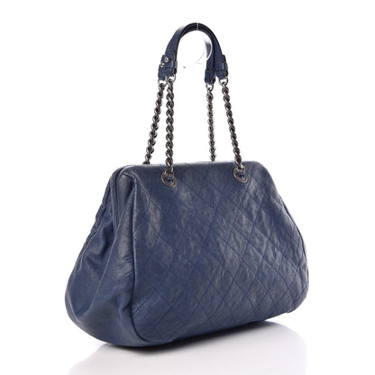 Chanel Caviar Quilted Framed Bowling Bag Blue 3 of 9