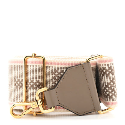 Fendi Cannete Ribbon Poly Vitello King Logo Adjustable Strap You Pergamena Acquerello Tartufo 1 of 4
