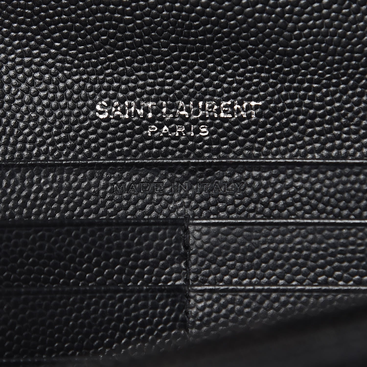 Saint Laurent Grain De Poudre Matelasse Chevron Monogram Flap Wallet Black 6 of 13