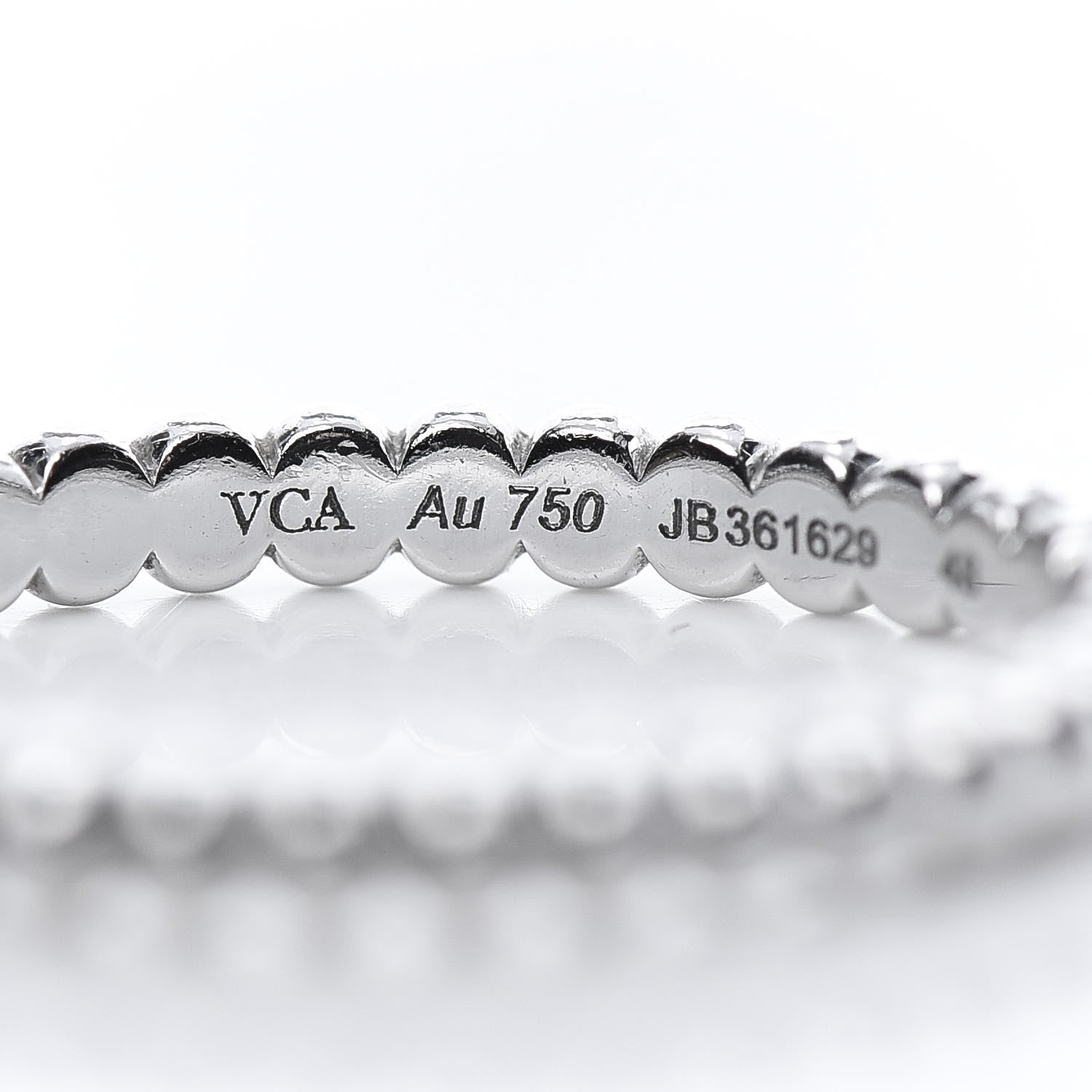 Van Cleef & Arpels 18K White Gold Small Perlee Ring 48 4.5 4 of 6